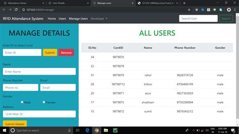 rfid attendance system template